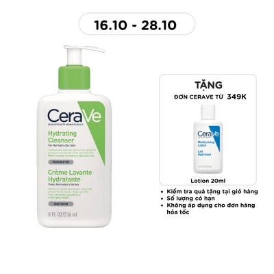 CERAVE Sữa Rửa Mặt CeraVe Hydrating Cleanser Giúp Làm Sạch Và Cấp Ẩm Dành Cho Da Thường Và Da Khô 236ml image
