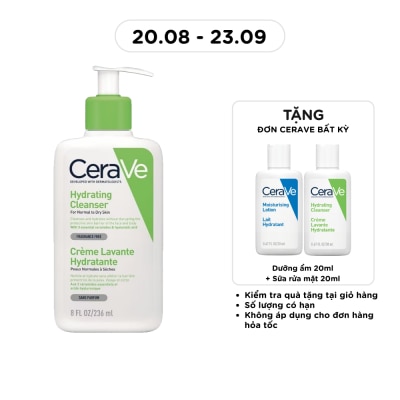 CERAVE - Sữa Rửa Mặt CeraVe Hydrating Cleanser Giúp Làm Sạch Và Cấp Ẩm Dành Cho Da Thường Và Da Khô 236ml image