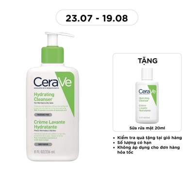 CERAVE - Sữa Rửa Mặt CeraVe Hydrating Cleanser Giúp Làm Sạch Và Cấp Ẩm Dành Cho Da Thường Và Da Khô 236ml image