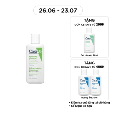 CERAVE Sữa Rửa Mặt CeraVe Hydrating Cleanser Giúp Làm Sạch Và Cấp Ẩm Dành Cho Da Thường Và Da Khô 88ml