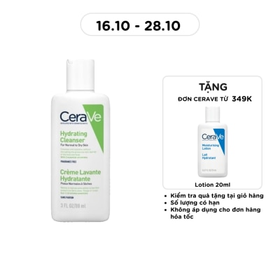 CERAVE Sữa Rửa Mặt CeraVe Hydrating Cleanser Giúp Làm Sạch Và Cấp Ẩm Dành Cho Da Thường Và Da Khô 88ml image