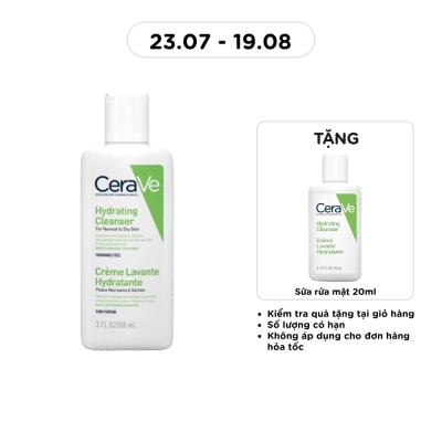 CERAVE - Sữa Rửa Mặt CeraVe Hydrating Cleanser Giúp Làm Sạch Và Cấp Ẩm Dành Cho Da Thường Và Da Khô 88ml image