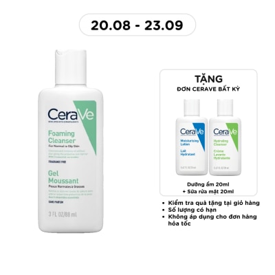 CERAVE - Sữa Rửa Mặt CeraVe Foaming Cleanser Giúp Làm Sạch Sâu Dành Cho Da Dầu 88ml image
