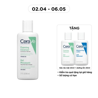 CERAVE - Sữa Rửa Mặt CeraVe Foaming Cleanser Giúp Làm Sạch Sâu Dành Cho Da Dầu 88ml