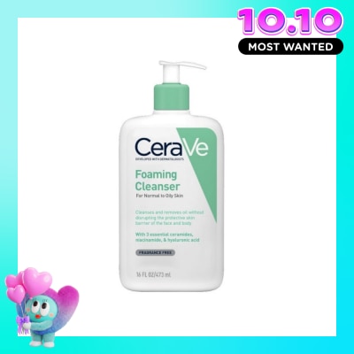 CERAVE Sữa Rửa Mặt CeraVe Foaming Cleanser Giúp Làm Sạch Sâu Dành Cho Da Dầu 473ml image