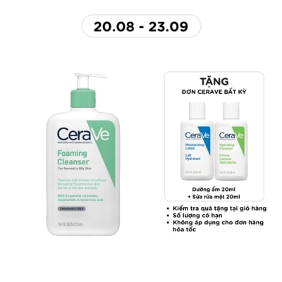 CERAVE - Sữa Rửa Mặt CeraVe Foaming Cleanser Giúp Làm Sạch Sâu Dành Cho Da Dầu 473ml image