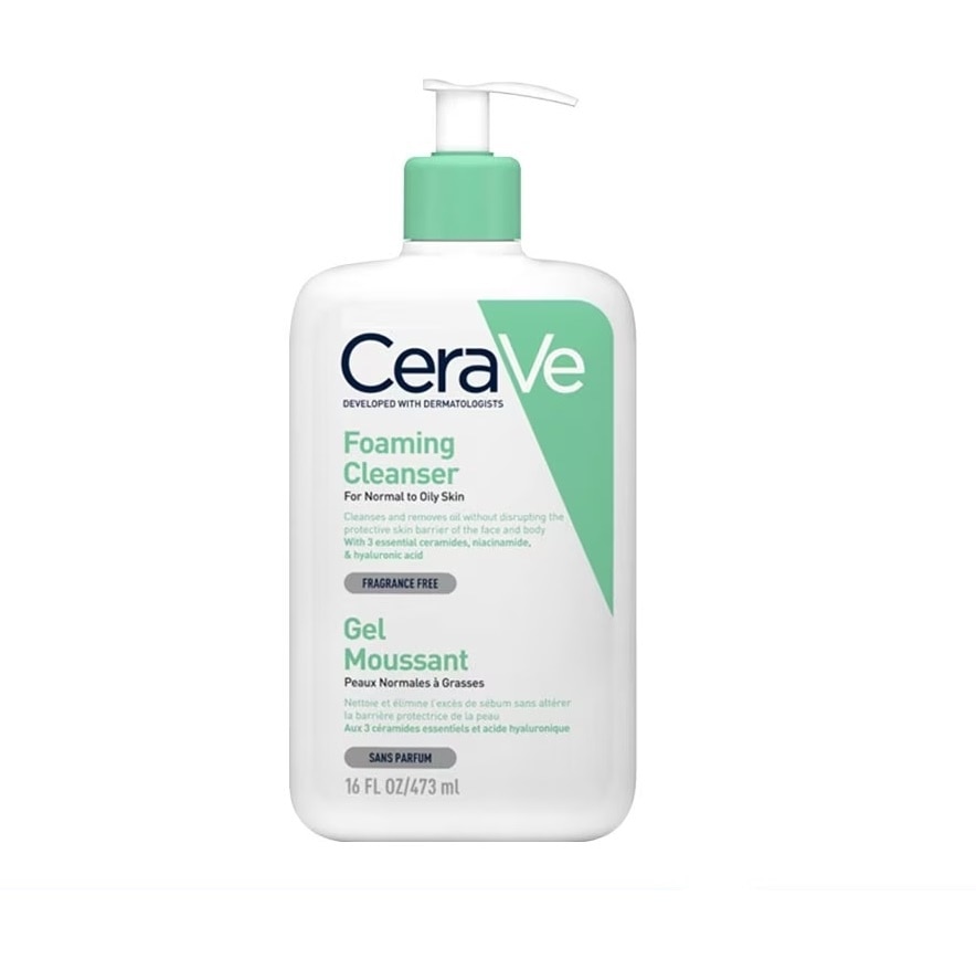 Sữa Rửa Mặt CeraVe Foaming Cleanser Giúp Làm Sạch Sâu Dành Cho Da Dầu 473ml