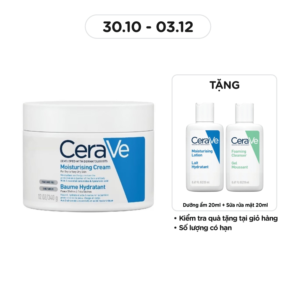 Kem Dưỡng Ẩm CeraVe Moisturising Cream Dành Cho Da Khô 340g