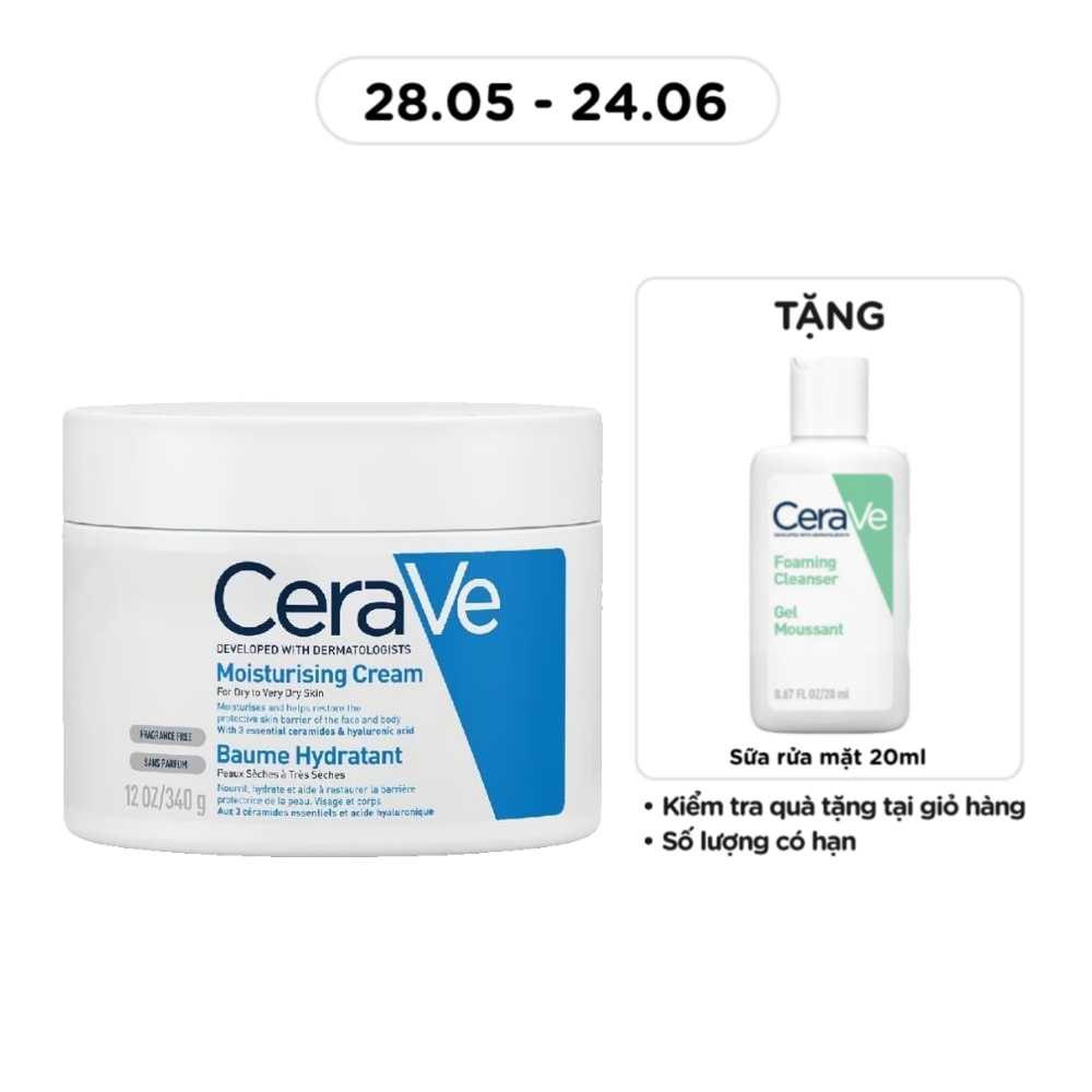 Kem Dưỡng Ẩm CeraVe Moisturising Cream Dành Cho Da Khô 340g