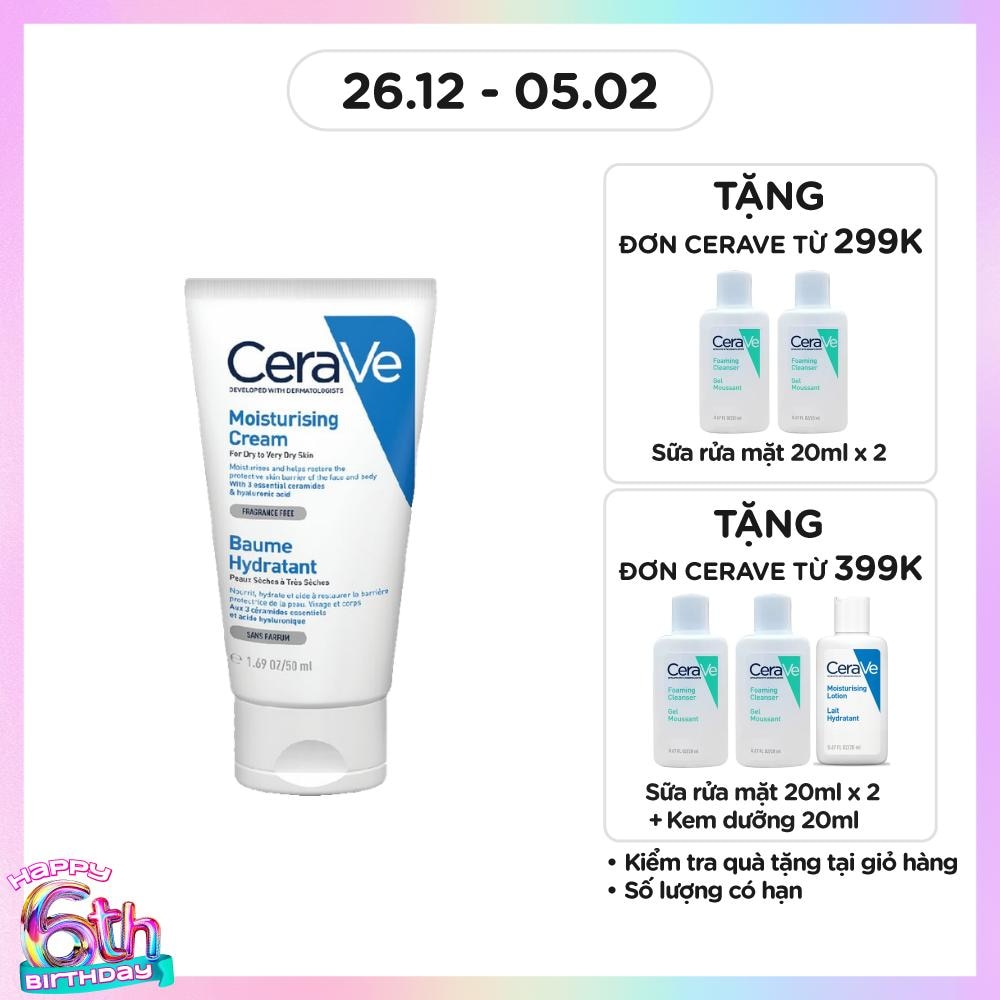 Kem Dưỡng Ẩm CeraVe Moisturising Cream Dành Cho Da Khô 50ml