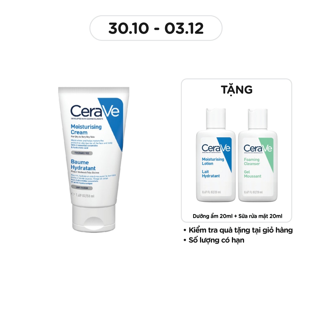 Kem Dưỡng Ẩm CeraVe Moisturising Cream Dành Cho Da Khô 50ml
