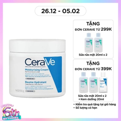 CERAVE Kem Dưỡng Ẩm CeraVe Moisturising Cream Dành Cho Da Khô 454g