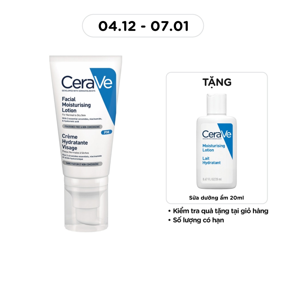 Sữa Dưỡng Ẩm Ban Đêm CeraVe Facial Moist Lotion PM 52ml