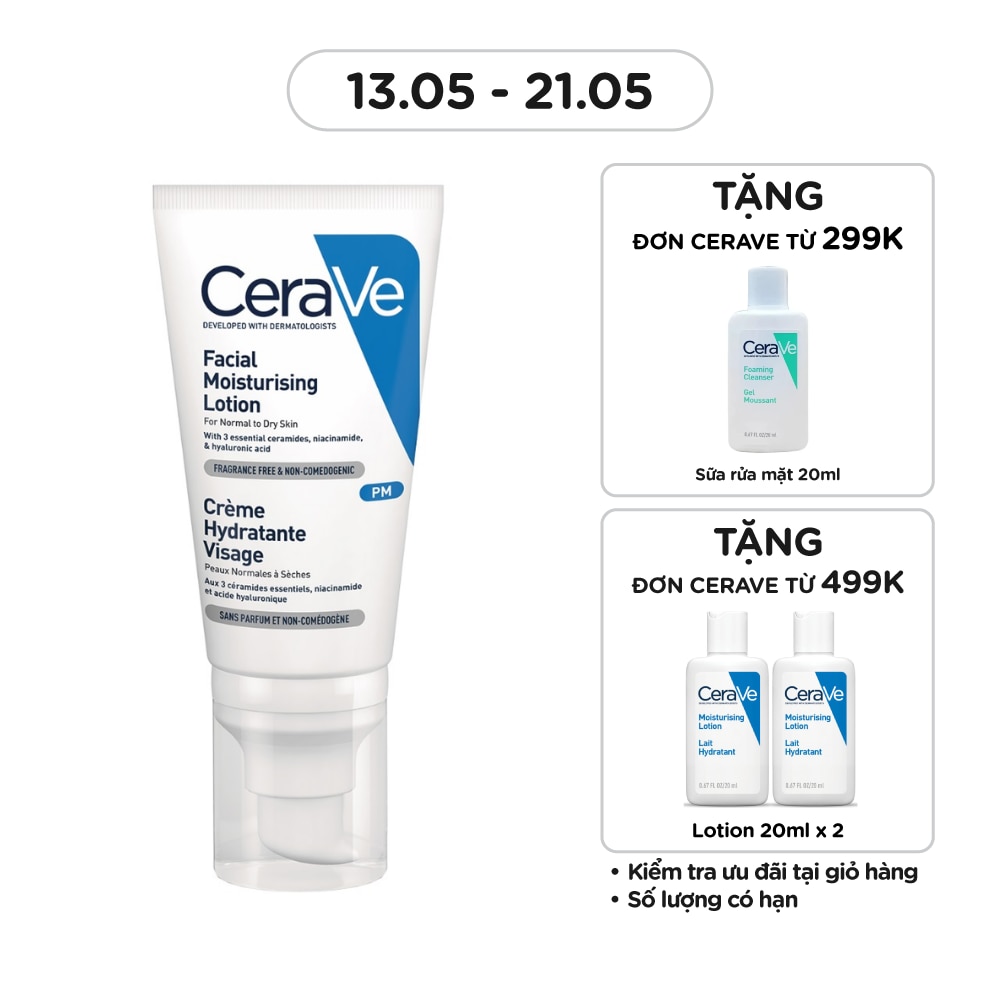 Sữa Dưỡng Ẩm Ban Đêm CeraVe Facial Moist Lotion PM 52ml