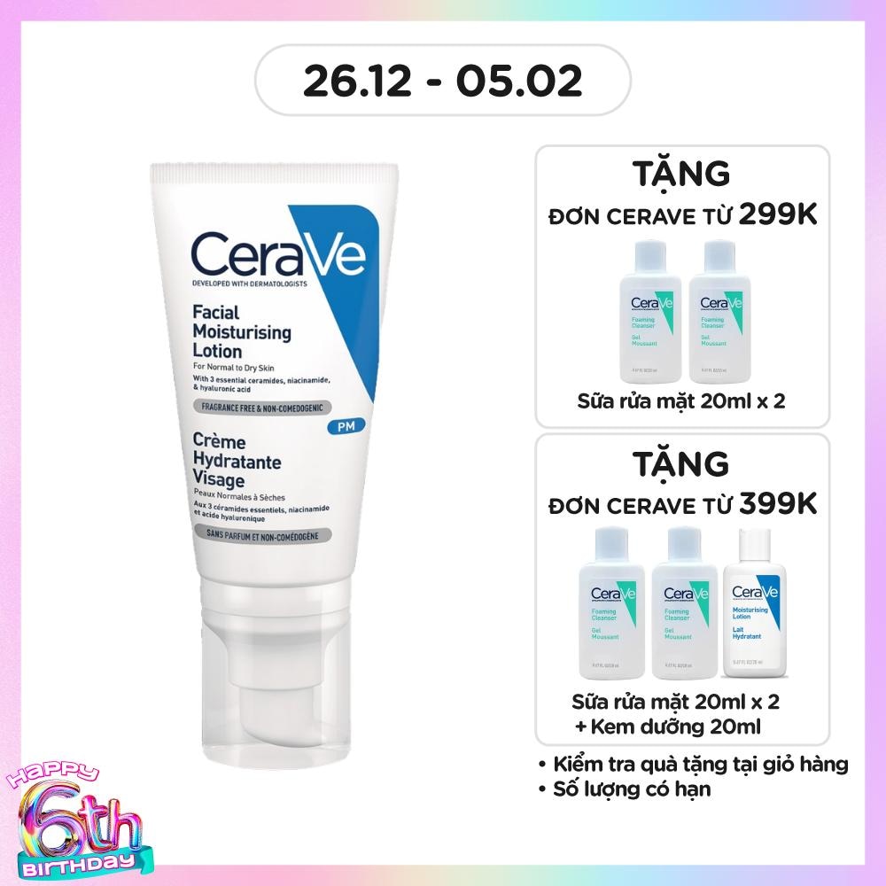 Sữa Dưỡng Ẩm Ban Đêm CeraVe Facial Moist Lotion PM 52ml