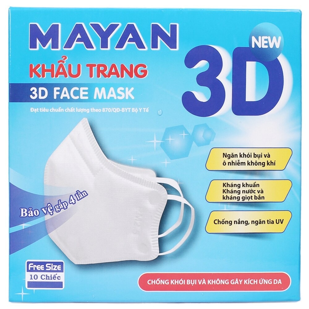 Mask 3D Adult 4X Protection Freesize 10 Pieces/Box