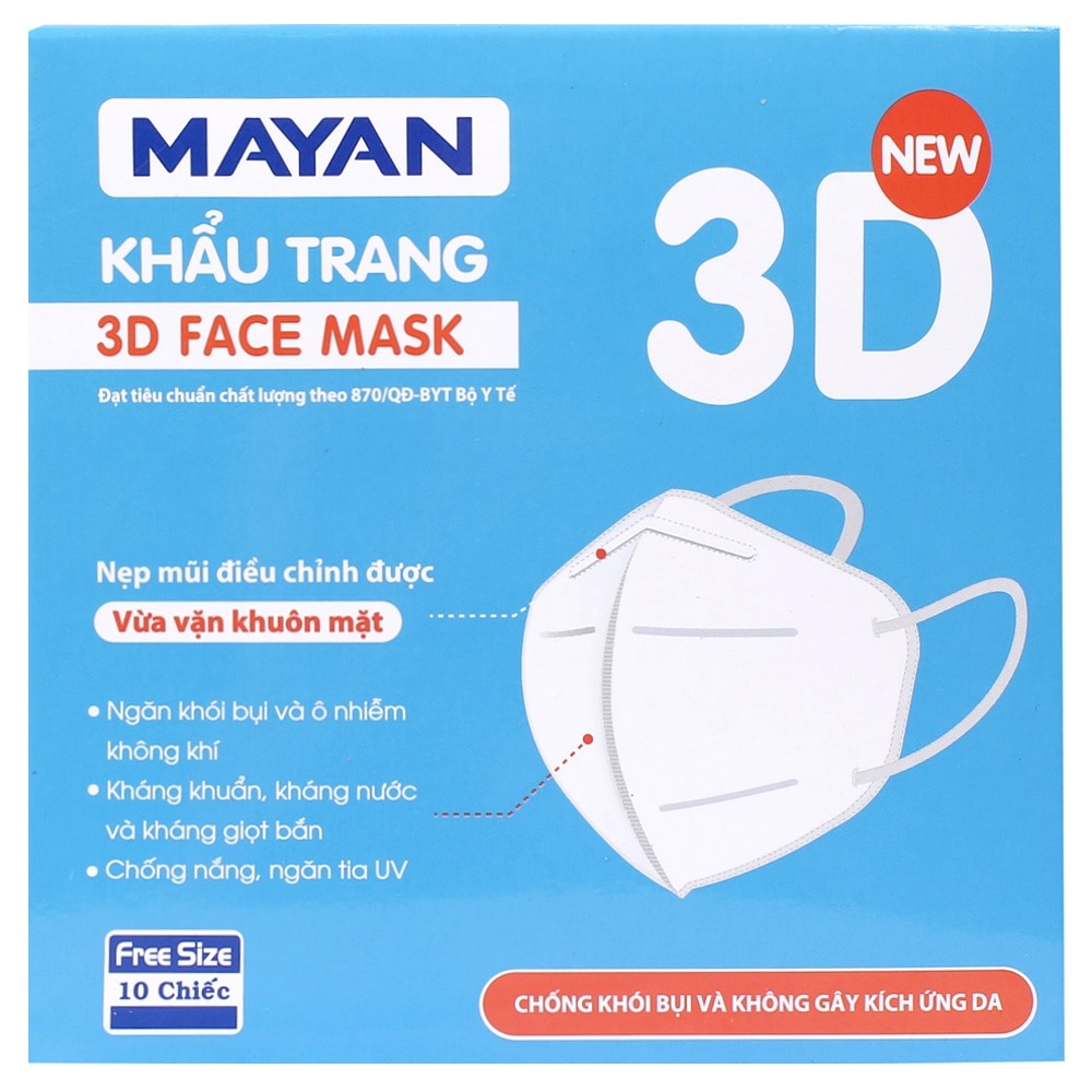 Mask 3D Cup Shaped 10 Pieces/Box