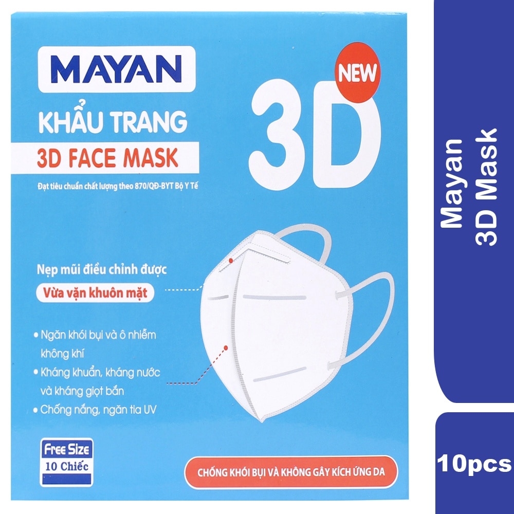 Mask 3D Cup Shaped 10 Pieces/Box