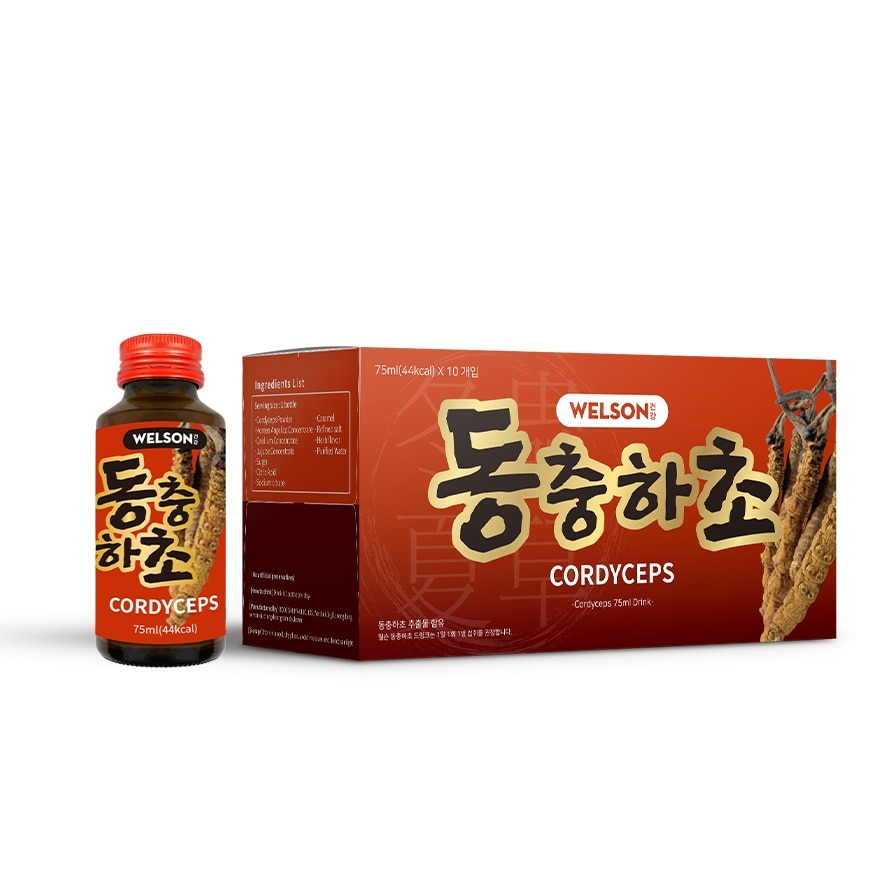 Nước Uống Welson Cordyceps Đông Trùng Hạ Thảo Tăng Cường Sức Khỏe 75ml x 10 Chai