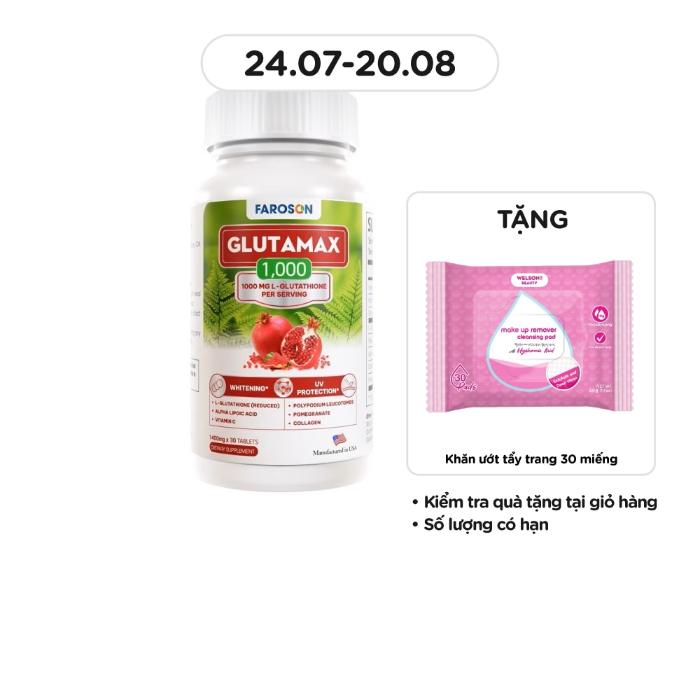 Thực Phẩm Bảo Vệ Sức Khỏe Faroson Glutamax 1000 30 Viên