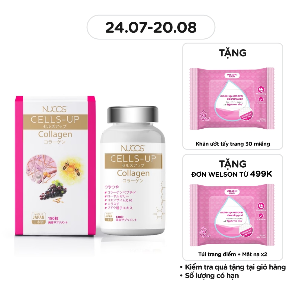 Thực Phẩm Bảo Vệ Sức Khỏe Nucos Cells Up Collagen 180 Viên