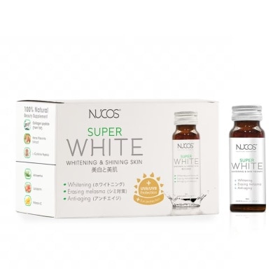 NUCOS Thực Phẩm Bảo Vệ Sức Khỏe Nucos Super White Whitening & Shining Skin Giúp Sáng Da 50ml x 10 Chai