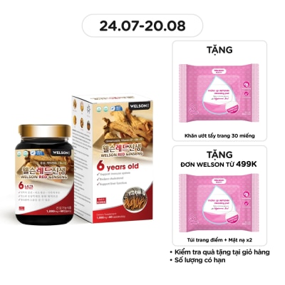WELSON Thực Phẩm Bảo Vệ Sức Khỏe Welson Red Ginseng 60 Viên