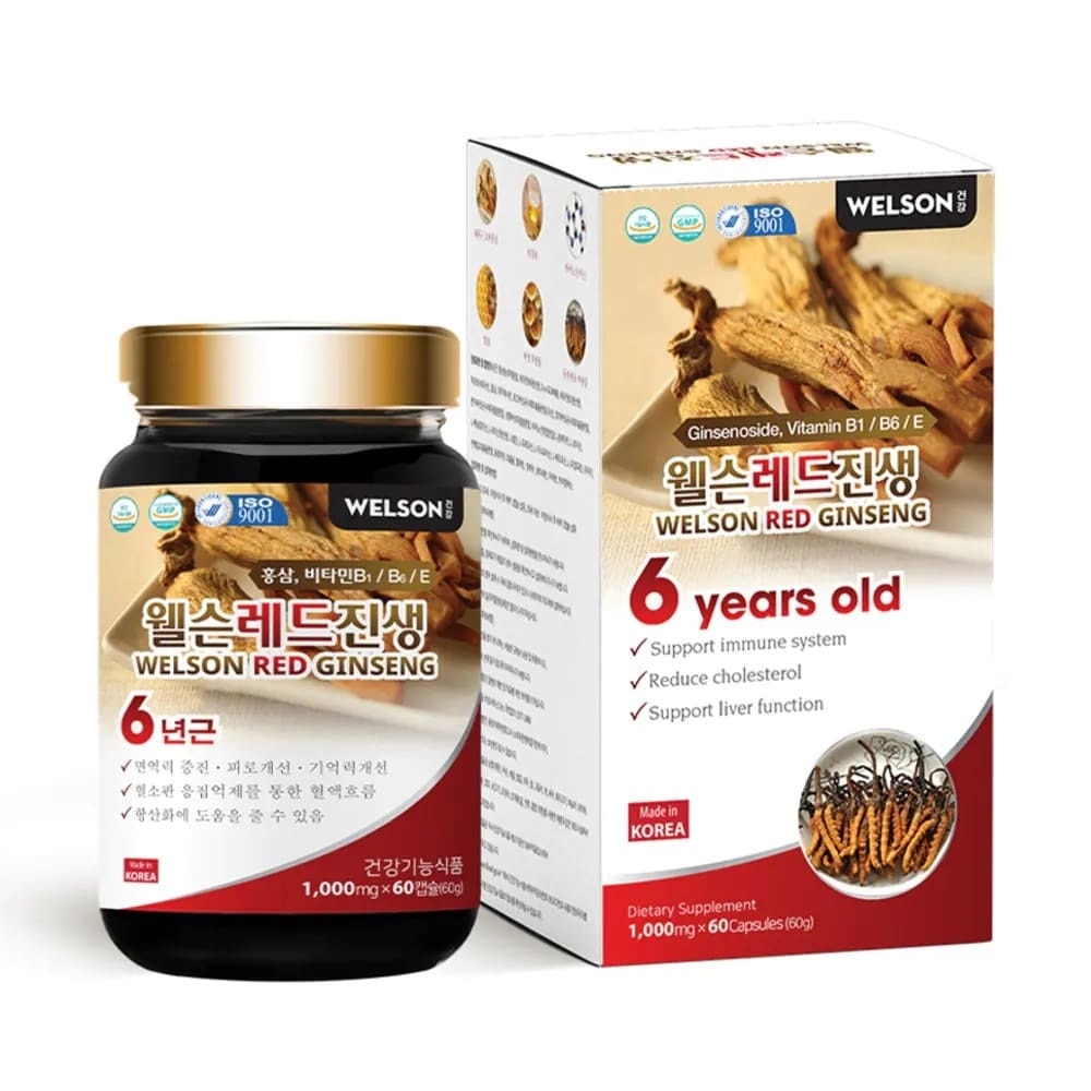 Thực Phẩm Bảo Vệ Sức Khỏe Welson Red Ginseng 60 Viên