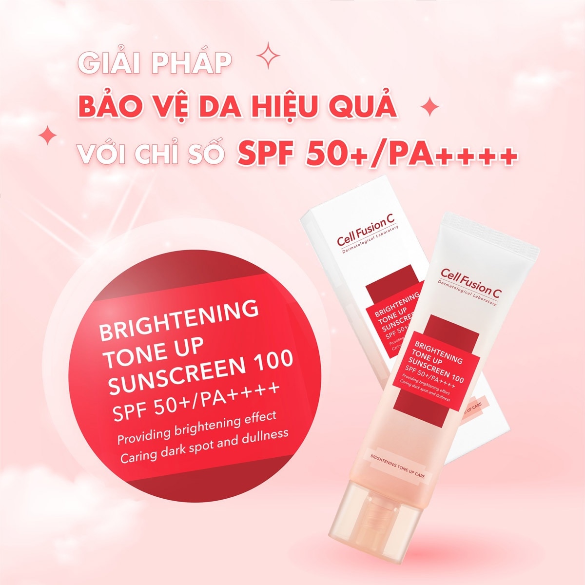 Kem Chống Nắng Cell Fusion C Bật Tone Da Brightening Tone Up Suncreen 100 SPF50+/PA++++ 35ml+35ml