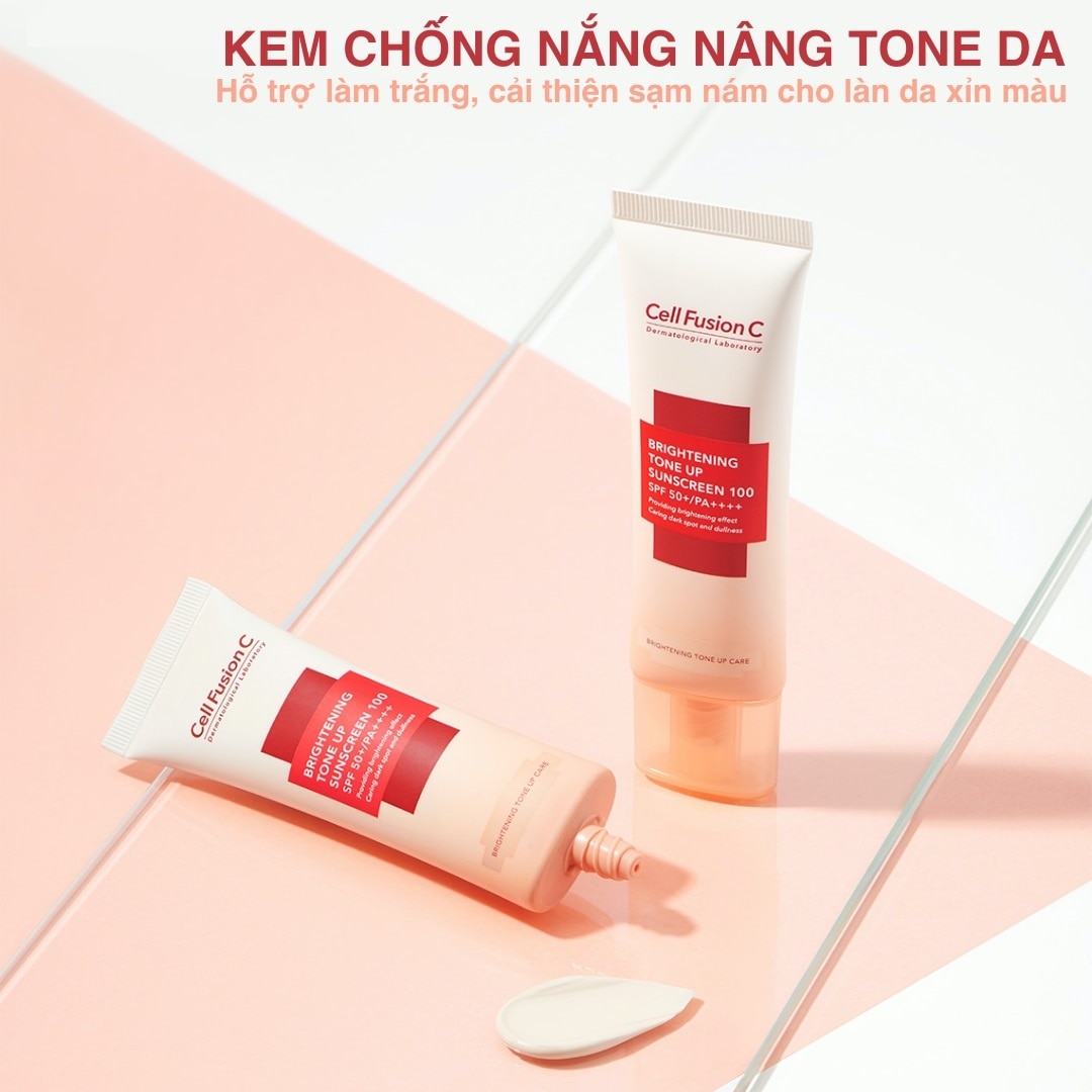 Kem Chống Nắng Cell Fusion C Bật Tone Da Brightening Tone Up Suncreen 100 SPF50+/PA++++ 35ml+35ml