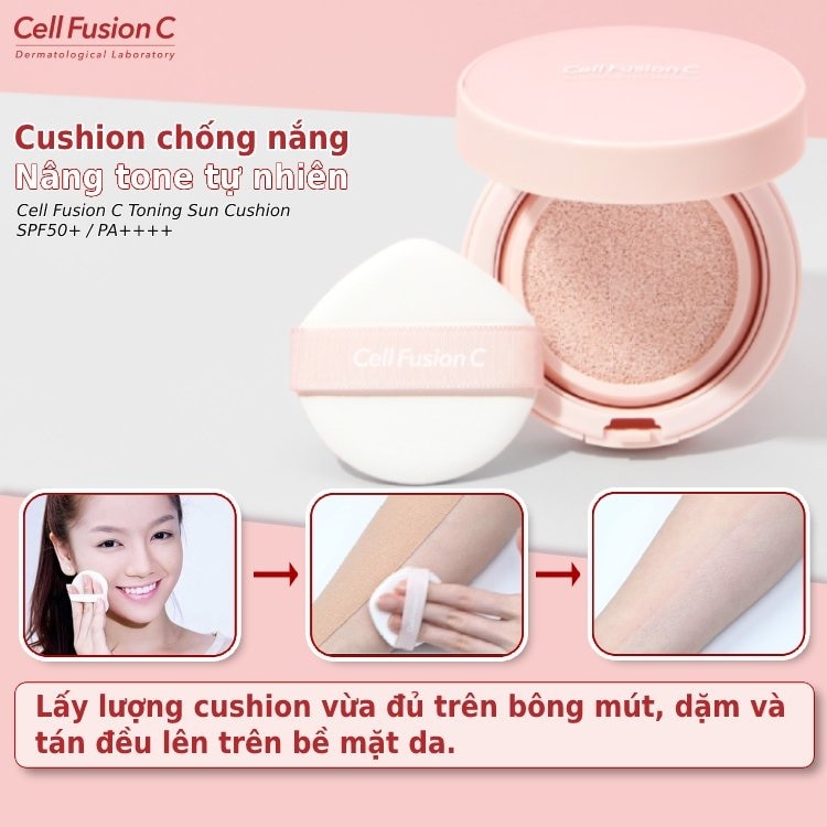 Cushion Chống Nắng Cell Fusion C Nâng Tone Tự Nhiên Toning Sun Cushion SPF50+/PA++++ 13g