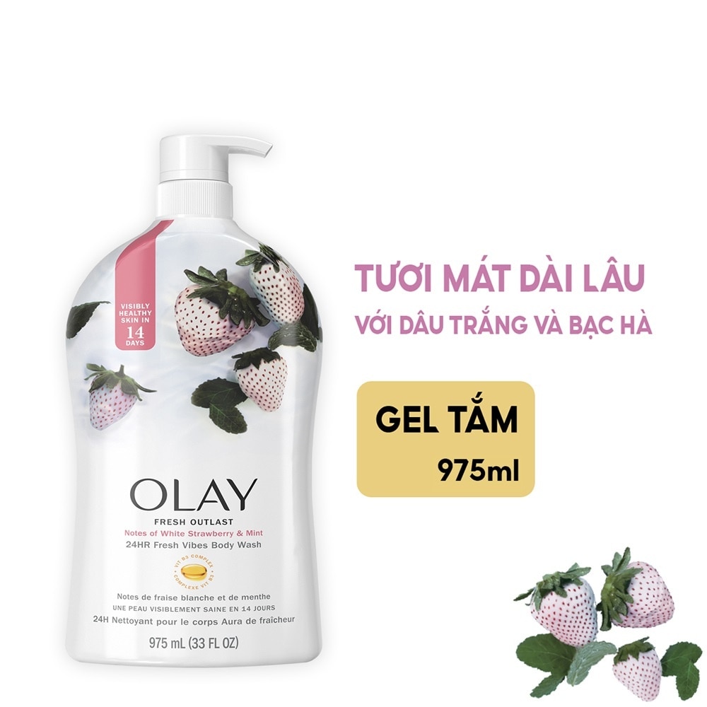 Sữa Tắm Olay Fresh Outlast Hương Dâu Và Bạc Hà 975ml