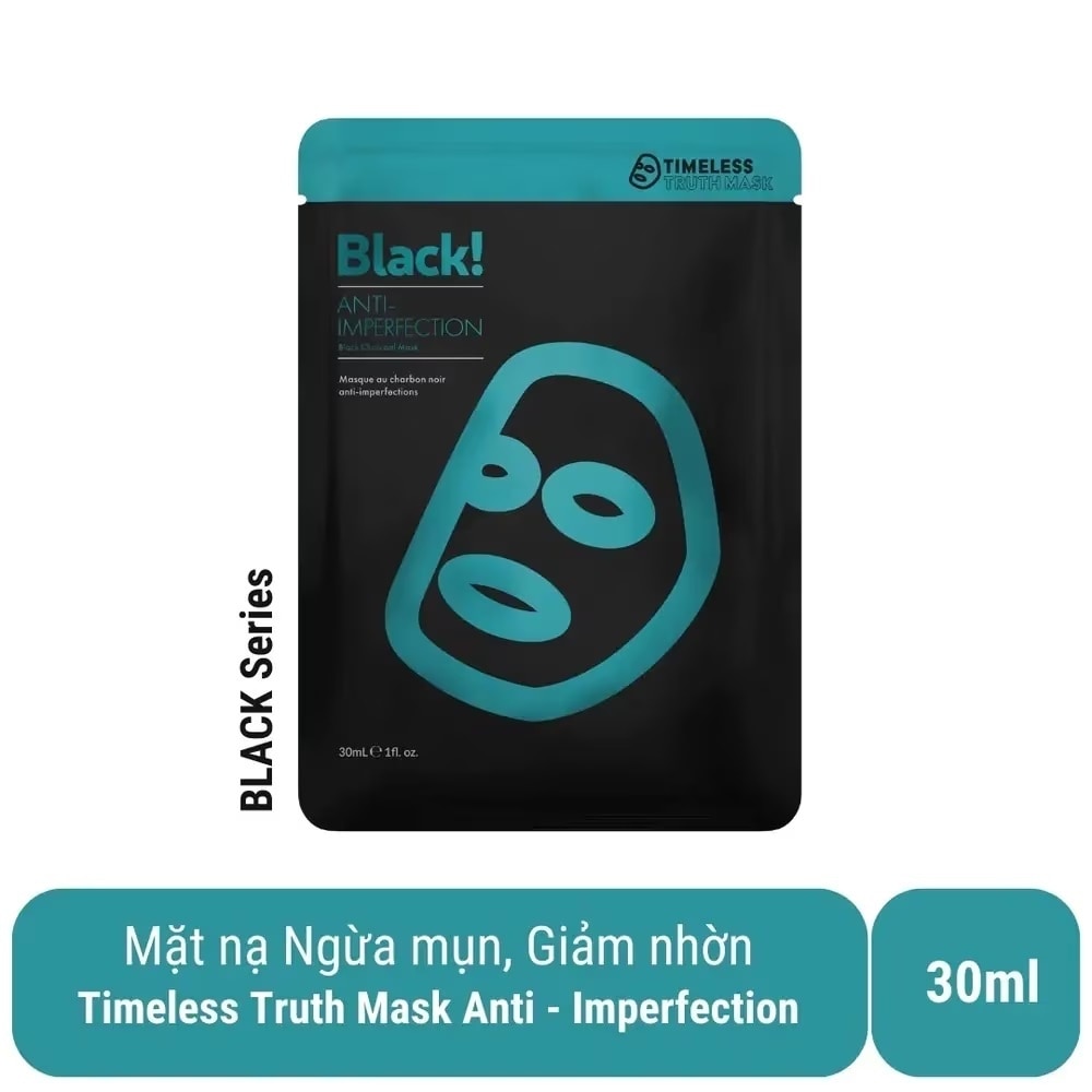 Mặt nạ Than Hoạt Tính Timeless Truth Mask Black Charcoal Anti-Imperfection Giảm Bóng Nhờn 30ml