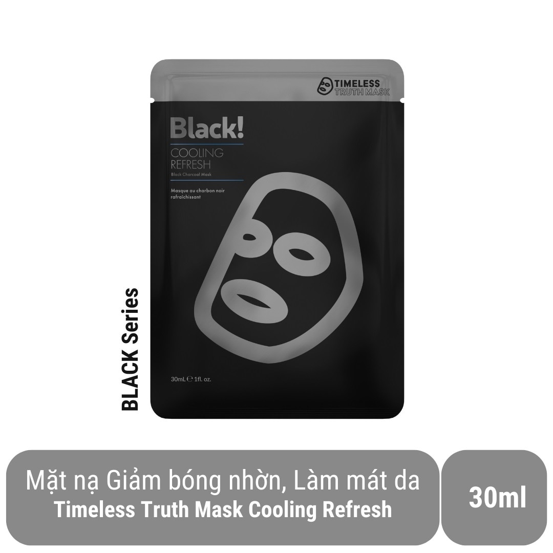 Mặt nạ Than Hoạt Tính Timeless Truth Mask Black Charcoal Cooling Refresh Làm Mát, Dưỡng Sáng Da 30ml