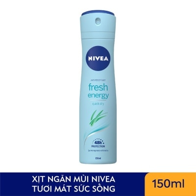 NIVEA Xịt Ngăn Mùi Nivea Tươi Mát Sức Sống Anti-Perspirant Fresh Energy Quick Dry 150ml