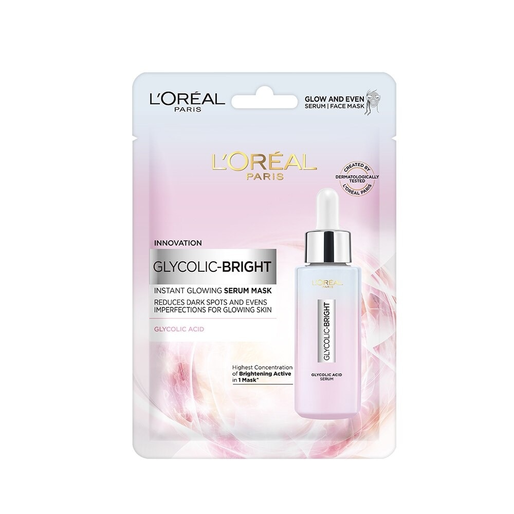 Mặt Nạ L'oreal Glycolic Bright Dưỡng Chất Sáng Da Instant Glowing Serum Mask 22g