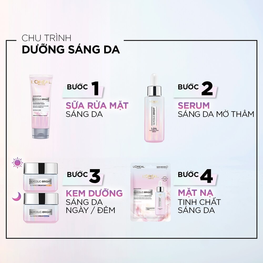 Mặt Nạ L'oreal Glycolic Bright Dưỡng Chất Sáng Da Instant Glowing Serum Mask 22g