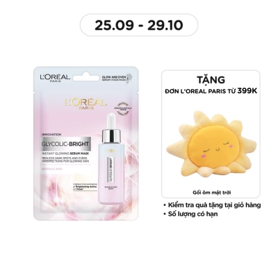 L'OREAL PARIS Mặt Nạ L'oreal Glycolic Bright Dưỡng Chất Sáng Da Instant Glowing Serum Mask 22g