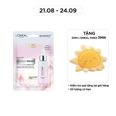 L'OREAL PARIS Mặt Nạ L'oreal Glycolic Bright Dưỡng Chất Sáng Da Instant Glowing Serum Mask 22g