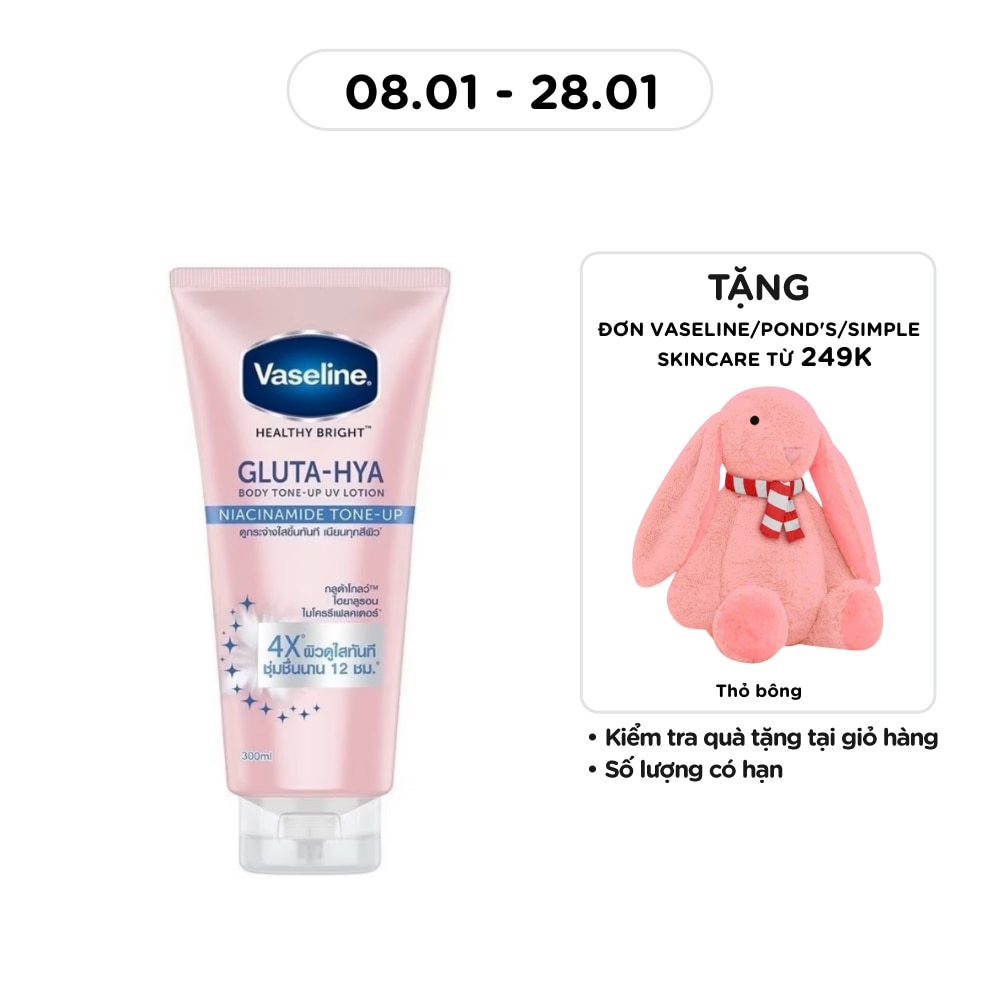 Sữa Dưỡng Thể Vaseline Healthy Bright Gluta-Hya Nâng Tông Tức Thì 300ml