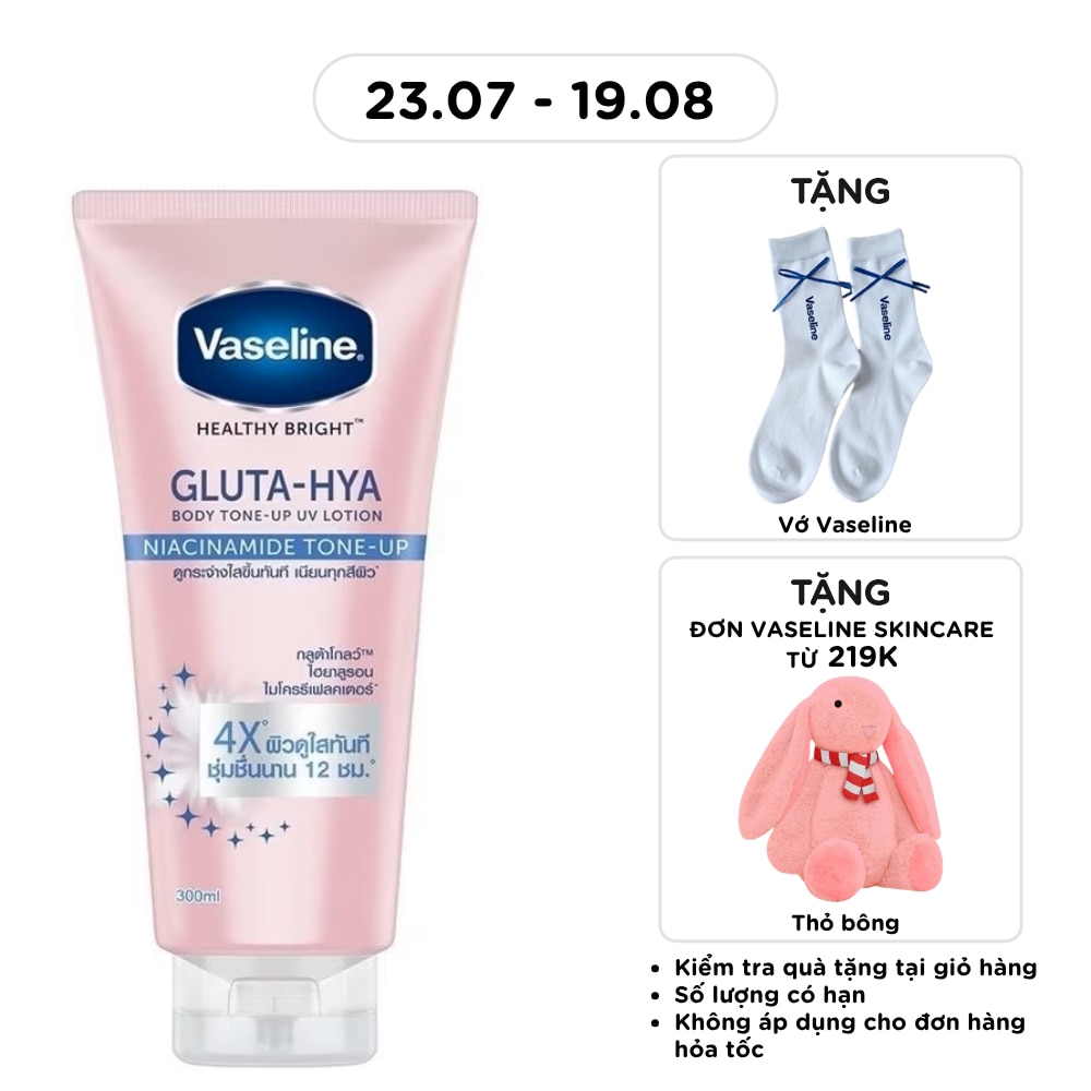 Buy VASELINE, Healthy Bright Gluta-Hya Body Tone Up UV Lotion 300ml with Special Promotions