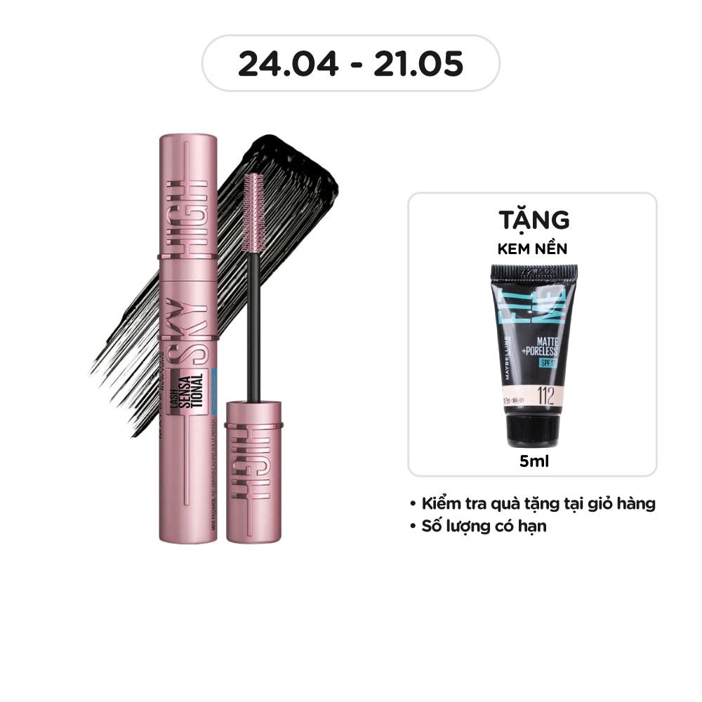 MAYBELLINE NEW YORK Mascara Maybelline Lash Sensational Sky High Mi Dài, Cong, Dày Hoàn Hảo 6ml .# 802 Very Black