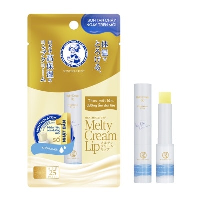 MENTHOLATUM Melty Cream Lip Fragrance Free SPF25 PA++++ 2.4g