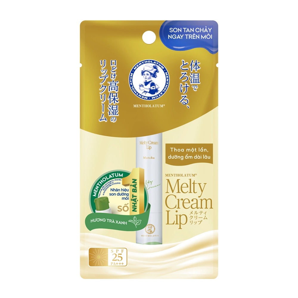 Son Dưỡng Môi Mentholatum Melty Cream Lip Matcha SPF25 PA++++ 2.4g