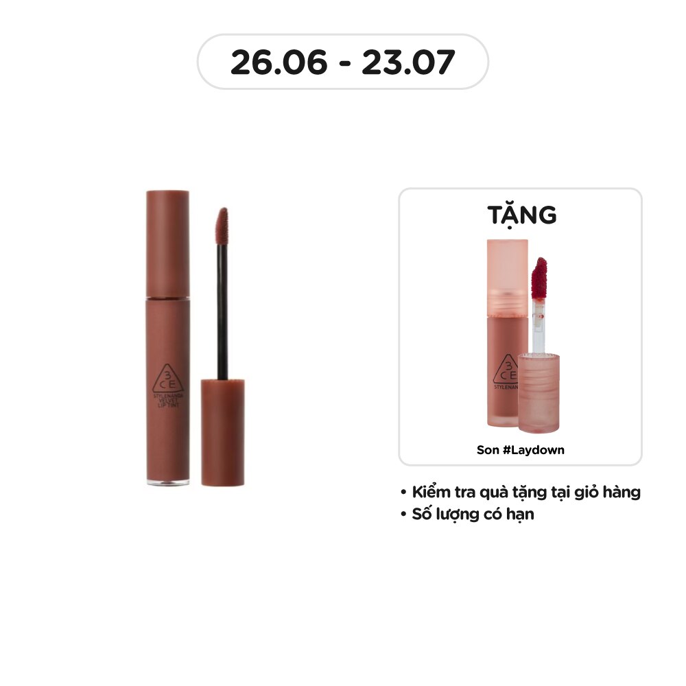Son Kem Lì 3CE Velvet Lip Tint 4g .# Bitter Hour