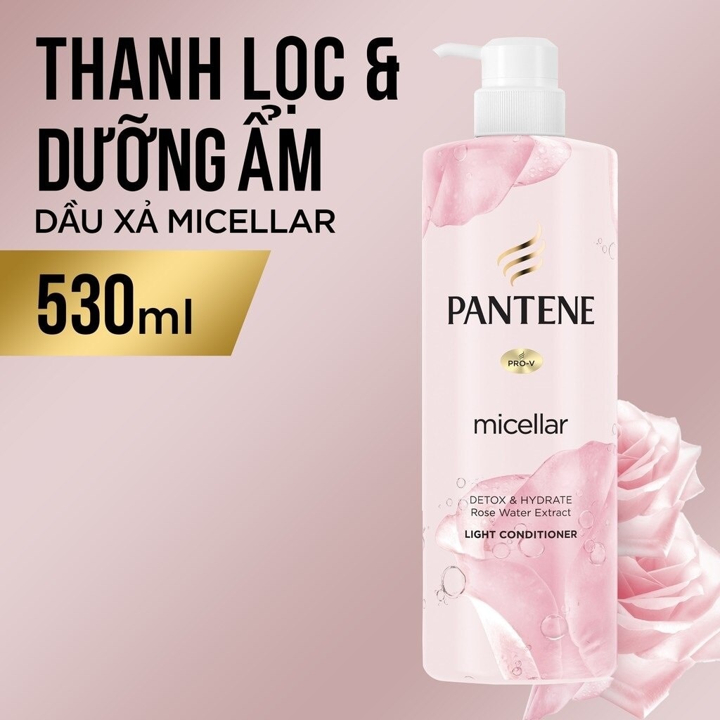 Pantene Micellar Rosewater Detox & Hydrate Conditioner 530ml