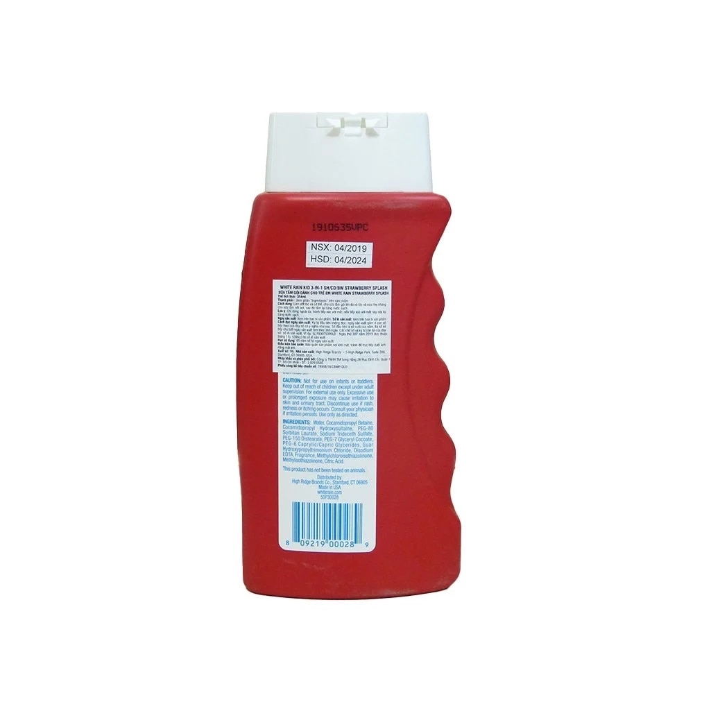 Sữa Tắm Gội White Rain Kids 3 In 1 Dành Cho Trẻ Em Hương Dâu Tây Strawberry Splash 354ml