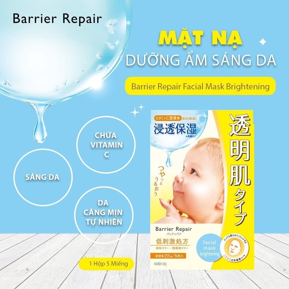 Mặt Nạ Barrier Dưỡng Ẩm Sáng Da Repair Facial Mask Brightening 5 Miếng