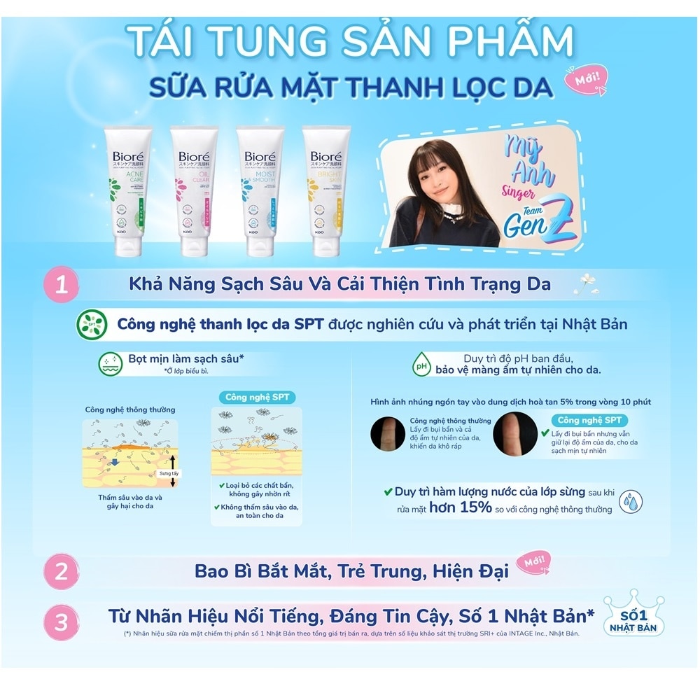 Sữa Rửa Mặt Bioré Thanh Lọc Da Và Làm Sáng Da 100g