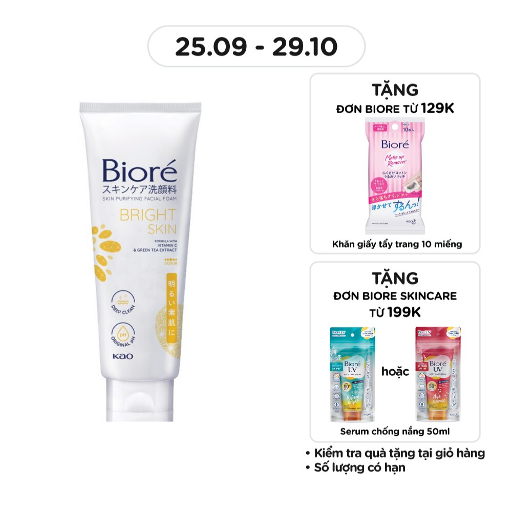Sữa Rửa Mặt Bioré Thanh Lọc Da Và Làm Sáng Da 100g